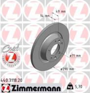 440.3118.20 - Tarcza hamulcowa ZIMMERMANN /tył/ COAT Z PSA/FIAT 290x14