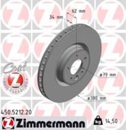 450.5212.20 - Tarcza hamulcowa ZIMMERMANN COAT Z LAND ROVER 380x34