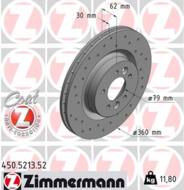 450.5213.52 - Tarcza hamulcowa ZIMMERMANN COAT Z LAND ROVER 360X30 SPORT /nawiercane/ bez ABS