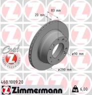 460.1009.20 - Tarcza hamulcowa ZIMMERMANN /tył/ COAT Z PORSCHE 290x20