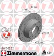 460.1505.52 - Tarcza hamulcowa ZIMMERMANN /tył/ COAT Z PORSCHE 290x24 SPORT /nawiercane/