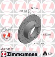 460.1518.52 - Tarcza hamulcowa ZIMMERMANN COAT Z PORSCHE 2825x205 SPORT /nawiercane/