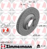 460.4504.52 - Tarcza hamulcowa ZIMMERMANN /przód L/ SPORT COAT Z 350x34 PORSCHE PANAMERA 16-