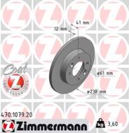 470.1079.20 - Tarcza hamulcowa ZIMMERMANN COAT Z RENAULT 238x12 DACIA 04-