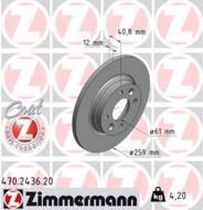 470.2436.20 - Tarcza hamulcowa ZIMMERMANN COAT Z RENAULT/DACIA/DB 259x12