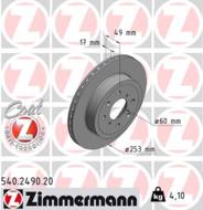 540.2490.20 - Tarcza hamulcowa ZIMMERMANN COAT Z SUZUKI/SUBARU/OPEL 253x17