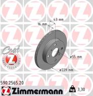 590.2565.20 - Tarcza hamulcowa ZIMMERMANN COAT Z TOYOTA 229x16