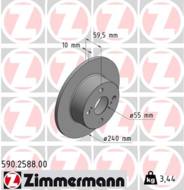 590.2588.00 - Tarcza hamulcowa ZIMMERMANN /tył/ TOYOTA 240x10