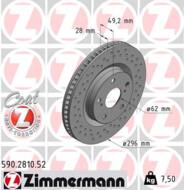 590.2810.52 - Tarcza hamulcowa ZIMMERMANN COAT Z TOYOTA 296x28 SPORT /nawiercane/