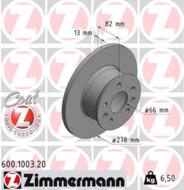 600.1003.20 - Tarcza hamulcowa ZIMMERMANN COAT Z VAG 278x13