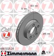 600.3225.20 - Tarcza hamulcowa ZIMMERMANN /przód P/ COAT Z VAG/PORSCHE 330x32