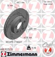 600.3225.55 - Tarcza hamulcowa ZIMMERMANN /przód P/ COAT Z TOYOTA 330x32 VW TOUAREG 03-