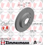 600.3254.20 - Tarcza hamulcowa ZIMMERMANN /tył/ COAT Z VAG 300x22 AMAROK 16-CRAFTER 16-TGE 16-