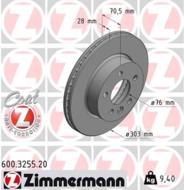 600.3255.20 - Tarcza hamulcowa ZIMMERMANN /przód/ COAT Z 303x28 VW CRAFTER 16-/MAN TGE