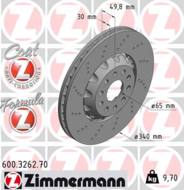 600.3262.70 - Tarcza hamulcowa ZIMMERMANN /przód/ FORMULA Z COAT 340x30 VAG GOLF VII 13-