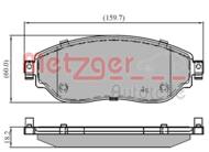 1170834 METZ - Klocki hamulcowe METZGER /przód/ (odp.GDB2096) FIAT/NISSAN/OPEL/RENAULT