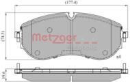 1170898 METZ - Klocki hamulcowe METZGER /zestaw/ (odp.2NO 698 151B) (L=177,4mm) MAN TGGE 17-