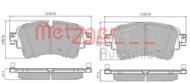 1170904 METZ - Klocki hamulcowe METZGER /tył/ (odp.GDB2132) VAG A4/A5/Q5/Q7 15-