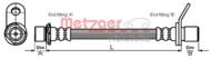 4110012 METZ - Przewód hamulcowy elastyczny METZGER TOYOTA