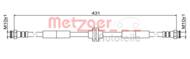 4111804 METZ - Przewód hamulcowy elastyczny METZGER ALFA ROMEO 159 1.8 MPI 05-11