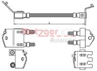 4112543 METZ - Przewód hamulcowy elastyczny METZGER FORD