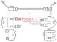 4112547 METZ - Przewód hamulcowy elastyczny METZGER FORD