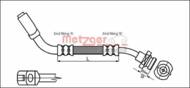 4114723 METZ - Przewód hamulcowy elastyczny METZGER NISSAN/FORD