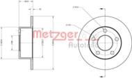 6110017 METZ - Tarcza hamulcowa METZGER VAG