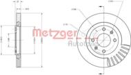 6110067 METZ - Tarcza hamulcowa METZGER PSA