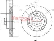 6110514 METZ - Tarcza hamulcowa METZGER DB