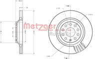 6110556 METZ - Tarcza hamulcowa METZGER VAG