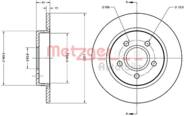 6110566 METZ - Tarcza hamulcowa METZGER FORD