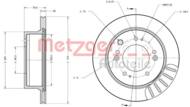 6110582 METZ - Tarcza hamulcowa METZGER KIA