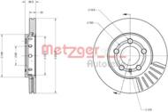 6110627 METZ - Tarcza hamulcowa METZGER VAG