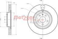 6110717 METZ - Tarcza hamulcowa METZGER VAG