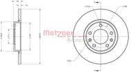 6110815 METZ - Tarcza hamulcowa METZGER PSA