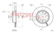 6110895 METZ - Tarcza hamulcowa METZGER PSA