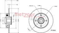 6110943 METZ - Tarcza hamulcowa METZGER PSA